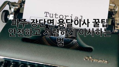 파주 장단면 용달이사 꿀팁🍯: 안전하고 저렴하게 이사하는 법!